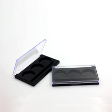 3.5g*3 colors New Design Black Plastic Eye Shadow Palette Empty Customized Container with Mirror for Cosmetic Packaging